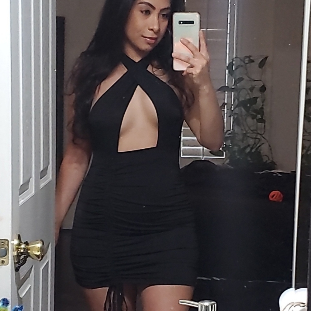 Black cutout mini dress